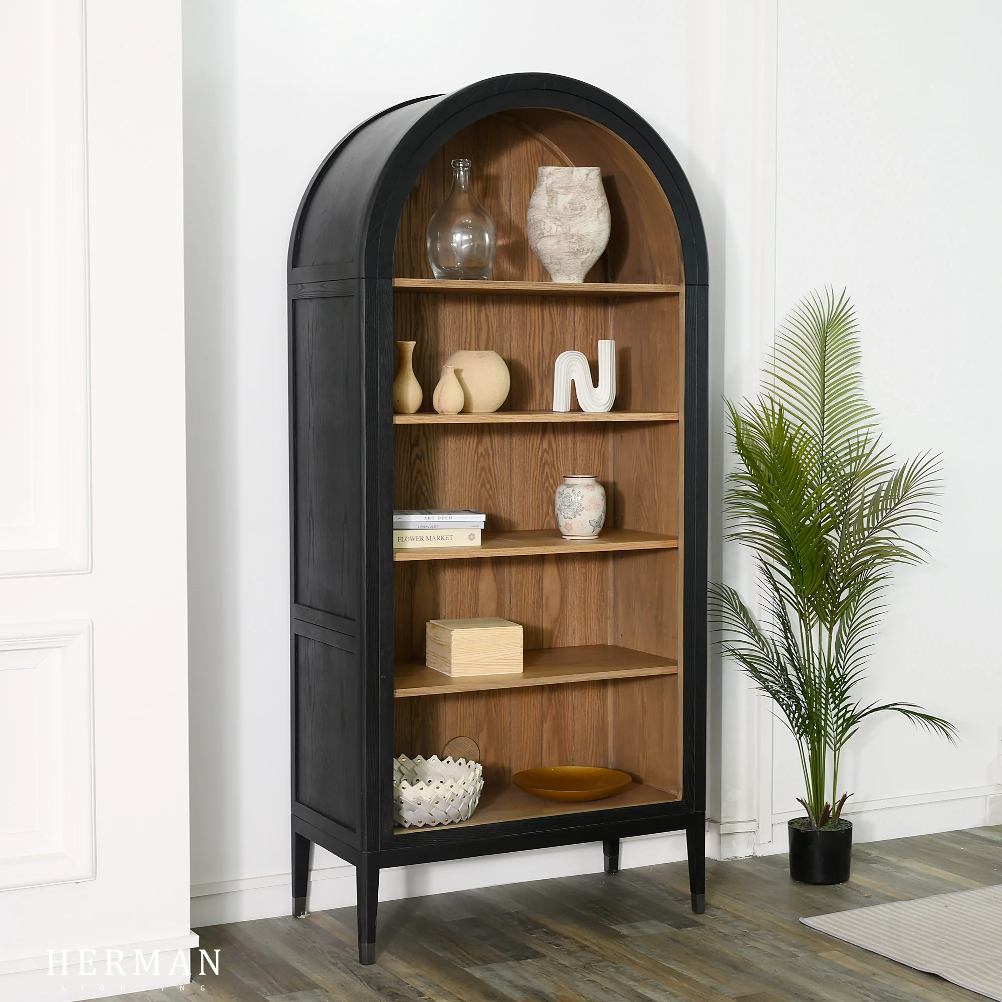 Hattie Open Bookcase in Oak 36"W 46"W - Image 3