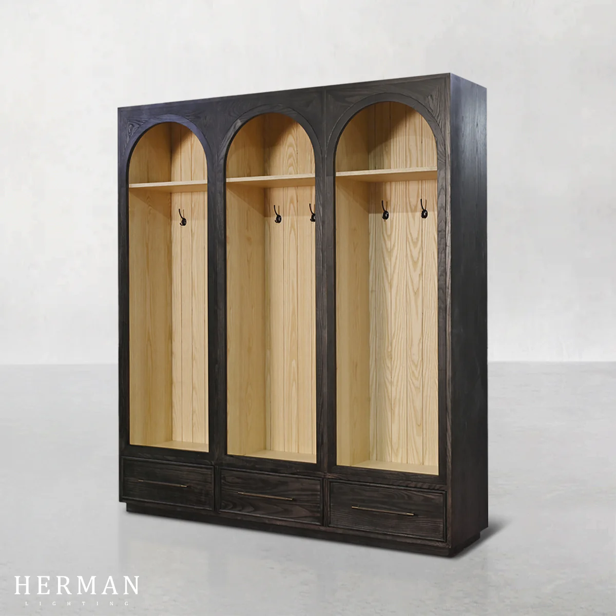 Hattie Triple Entryway Cabinet in Oak 69.75"W - Image 10