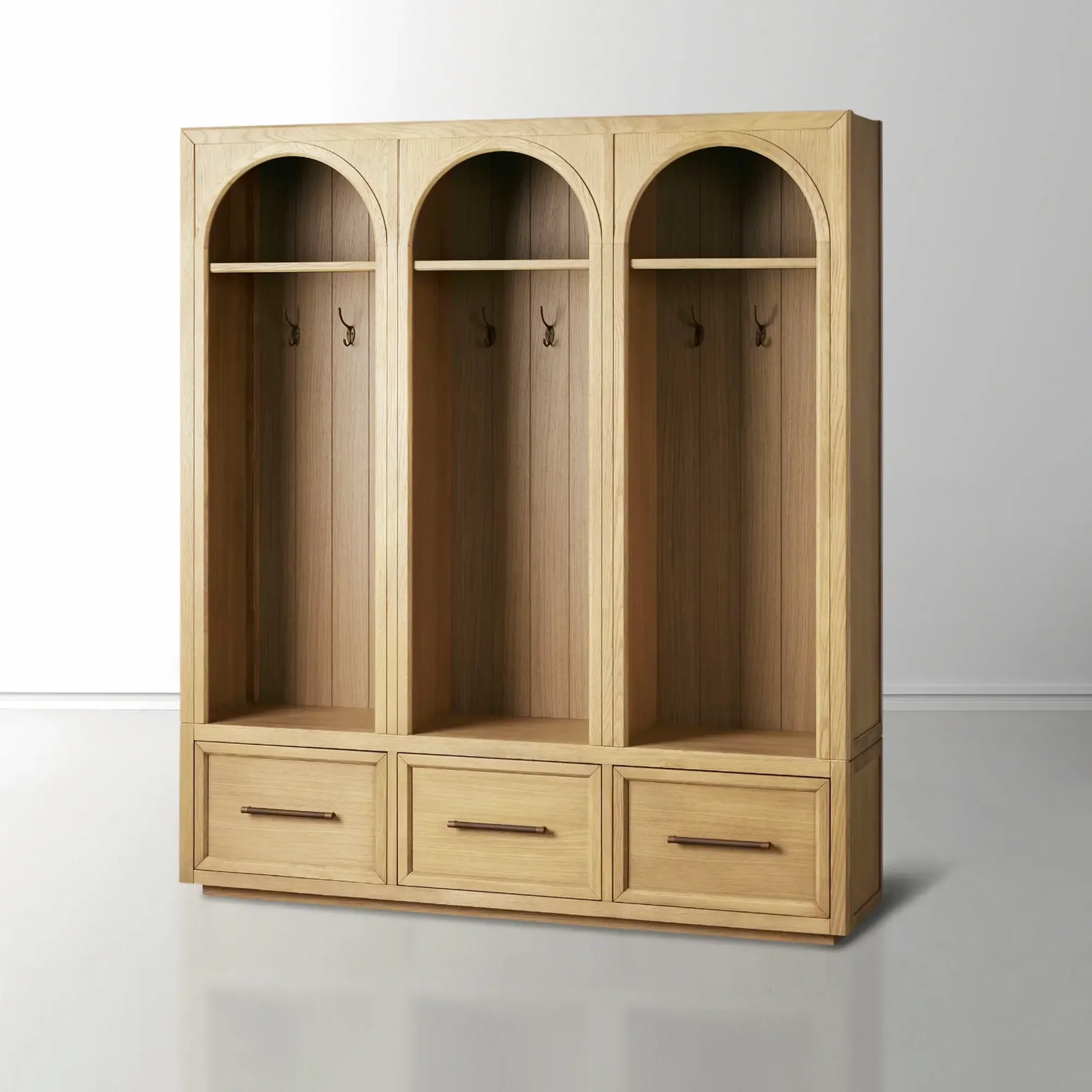 Hattie Triple Entryway Cabinet in Oak 69.75"W - Image 14