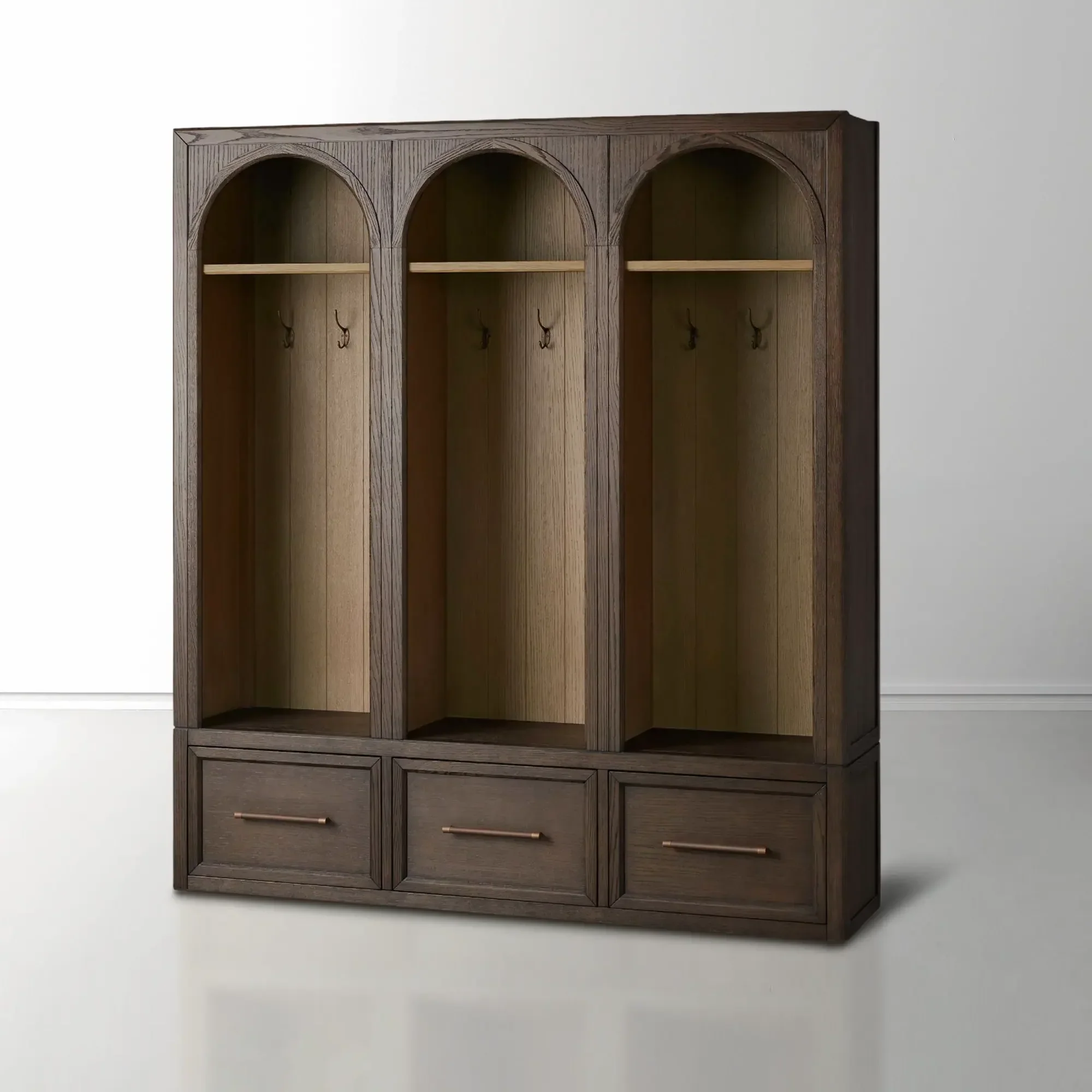 Hattie Triple Entryway Cabinet in Oak 69.75"W - Image 15