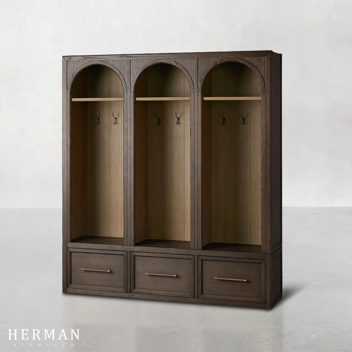 Hattie Triple Entryway Cabinet in Oak 69.75"W - Image 4