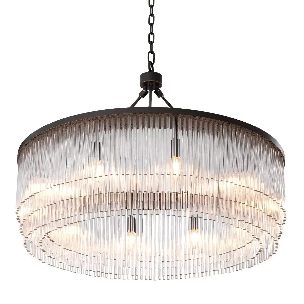 Hector L Modern Brass Glass Chandelier - (Light Brushed Brass Finish/Clear Glass) - Image 7