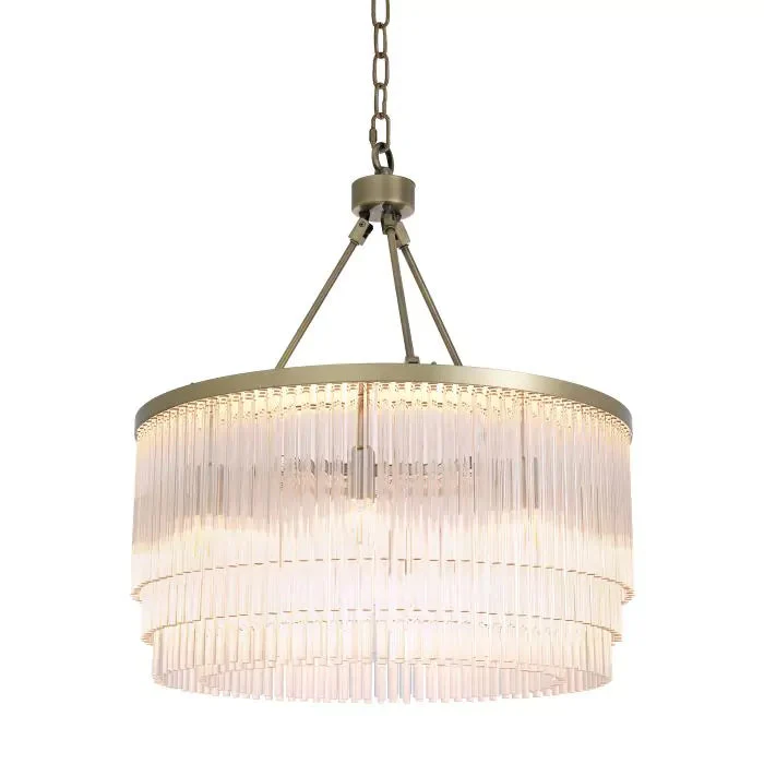 Hector S Modern Brass Glass Chandelier - Image 3