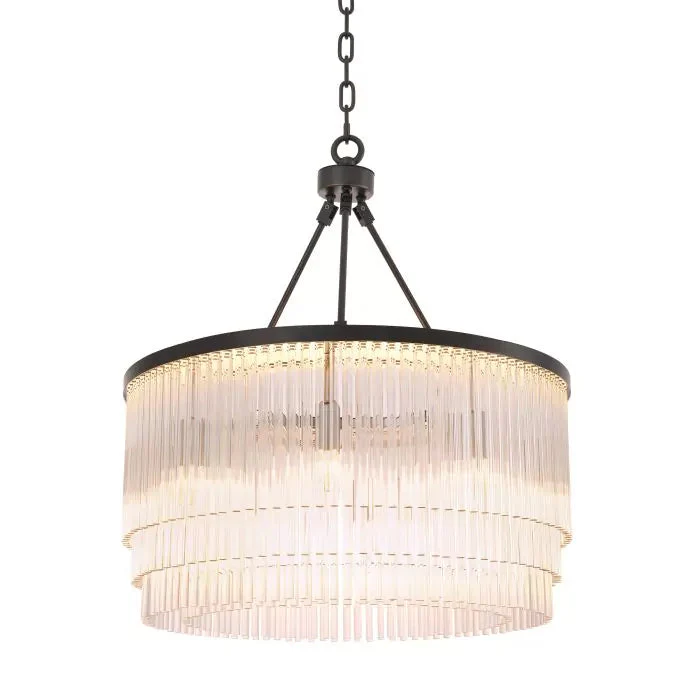 Hector S Modern Brass Glass Chandelier - Image 5