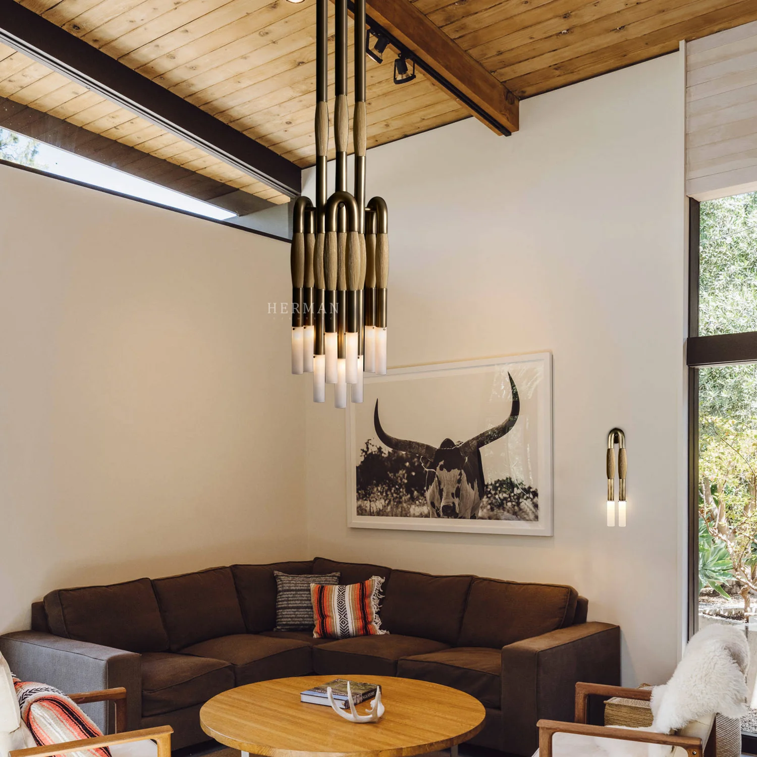 Heritage Horsehair 9-Light Pendant - Image 27