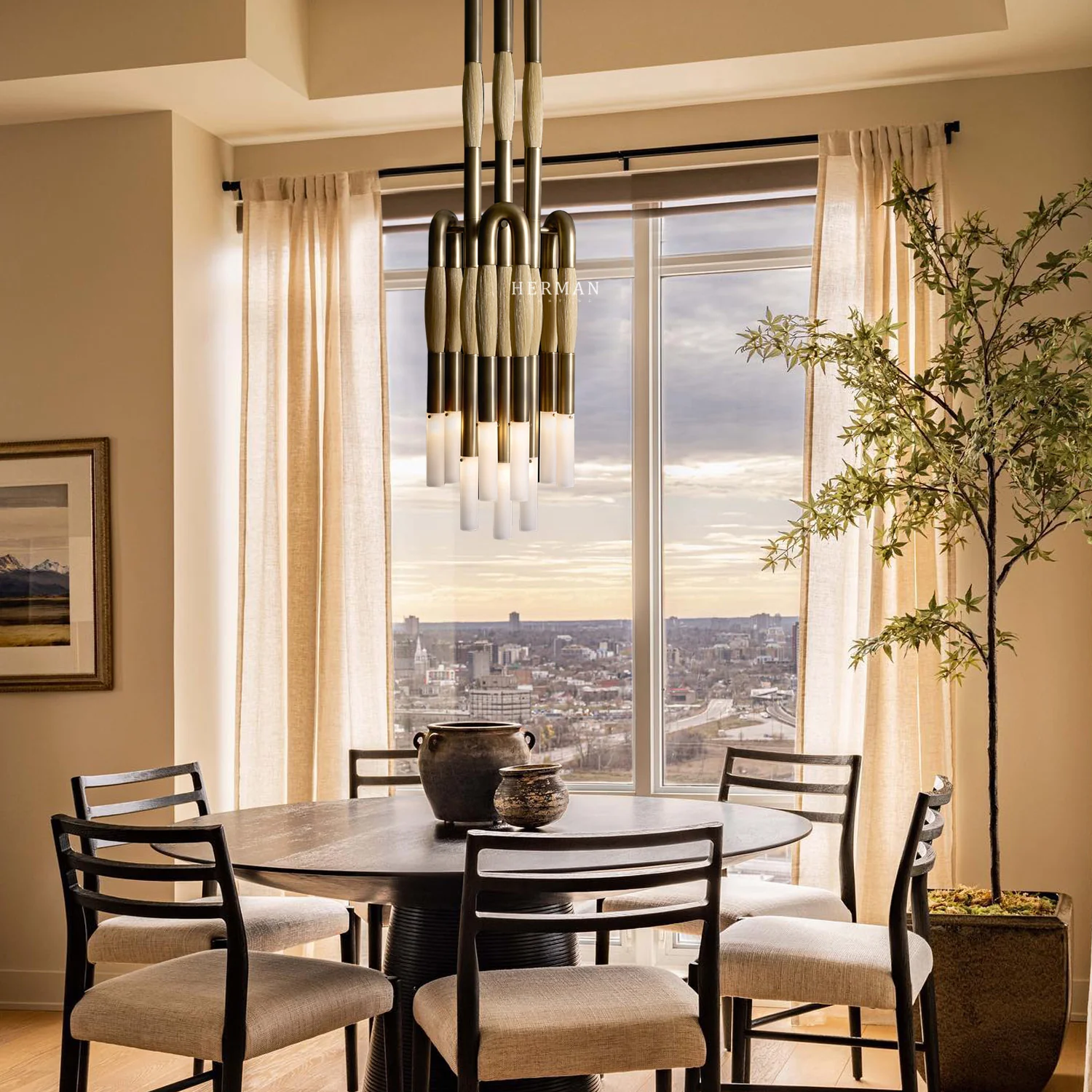 Heritage Horsehair 9-Light Pendant - Image 3