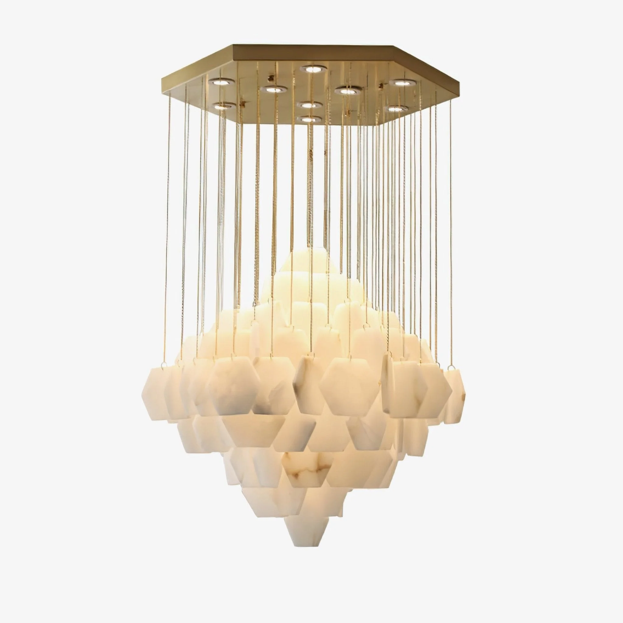 Hexa Alabaster Cascade Chandelier - Image 2