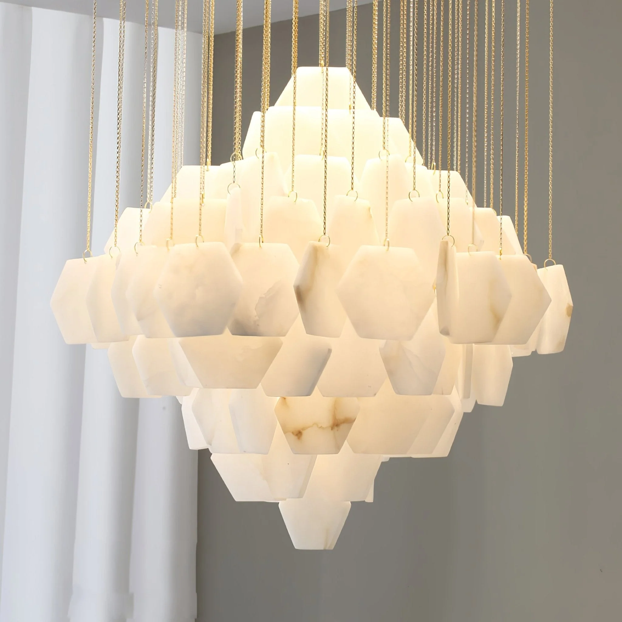 Hexa Alabaster Cascade Chandelier - Image 7