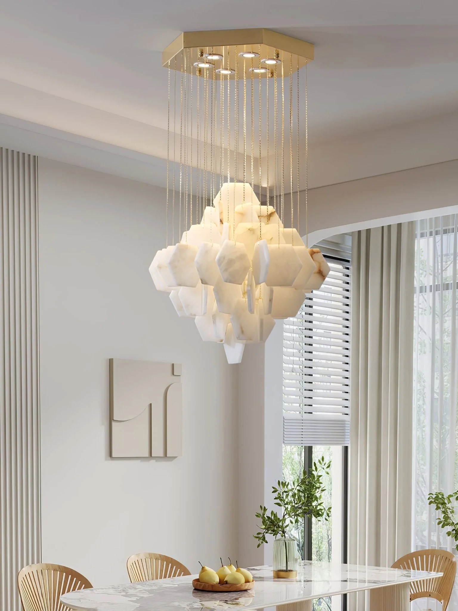 Hexa Alabaster Cascade Chandelier - Image 9
