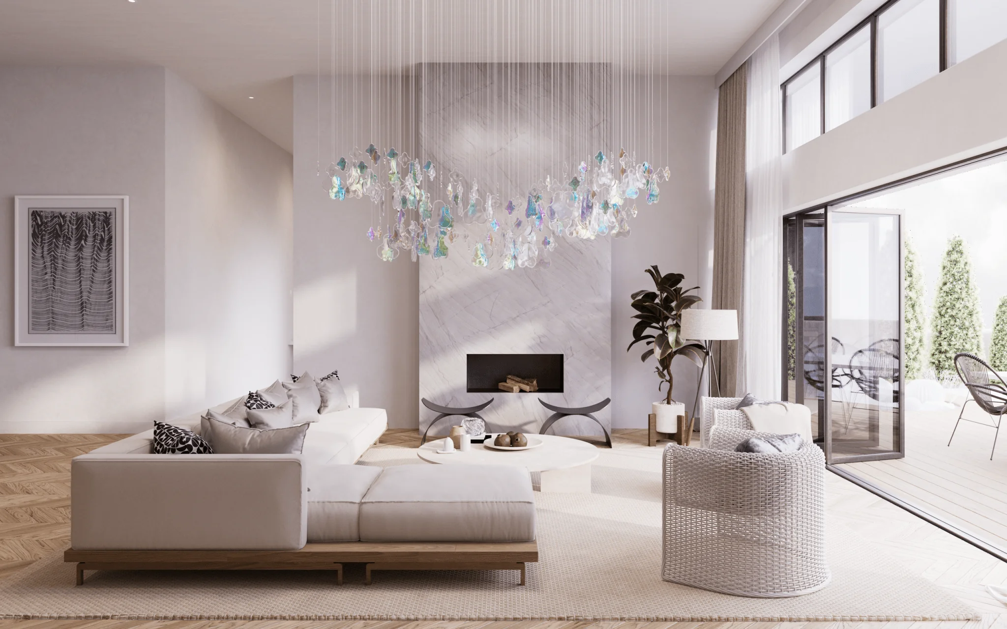 Iris Iridescent Blossom Chandelier - Image 10