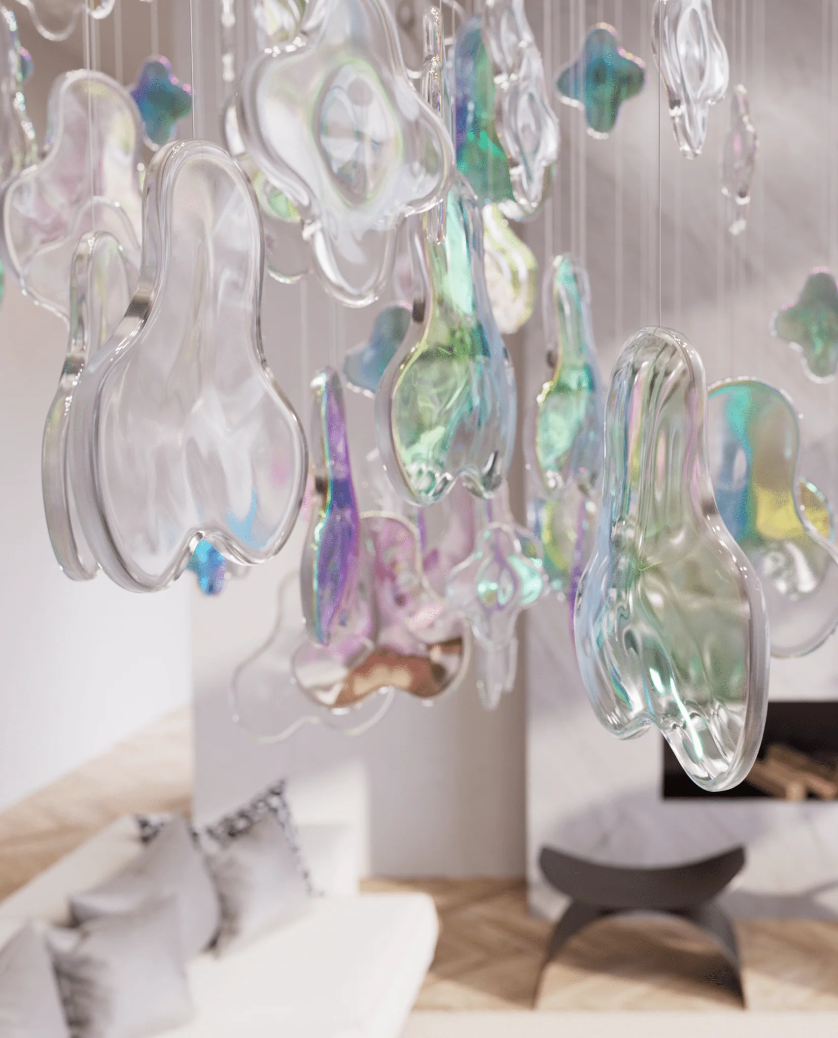 Iris Iridescent Blossom Chandelier - Image 12