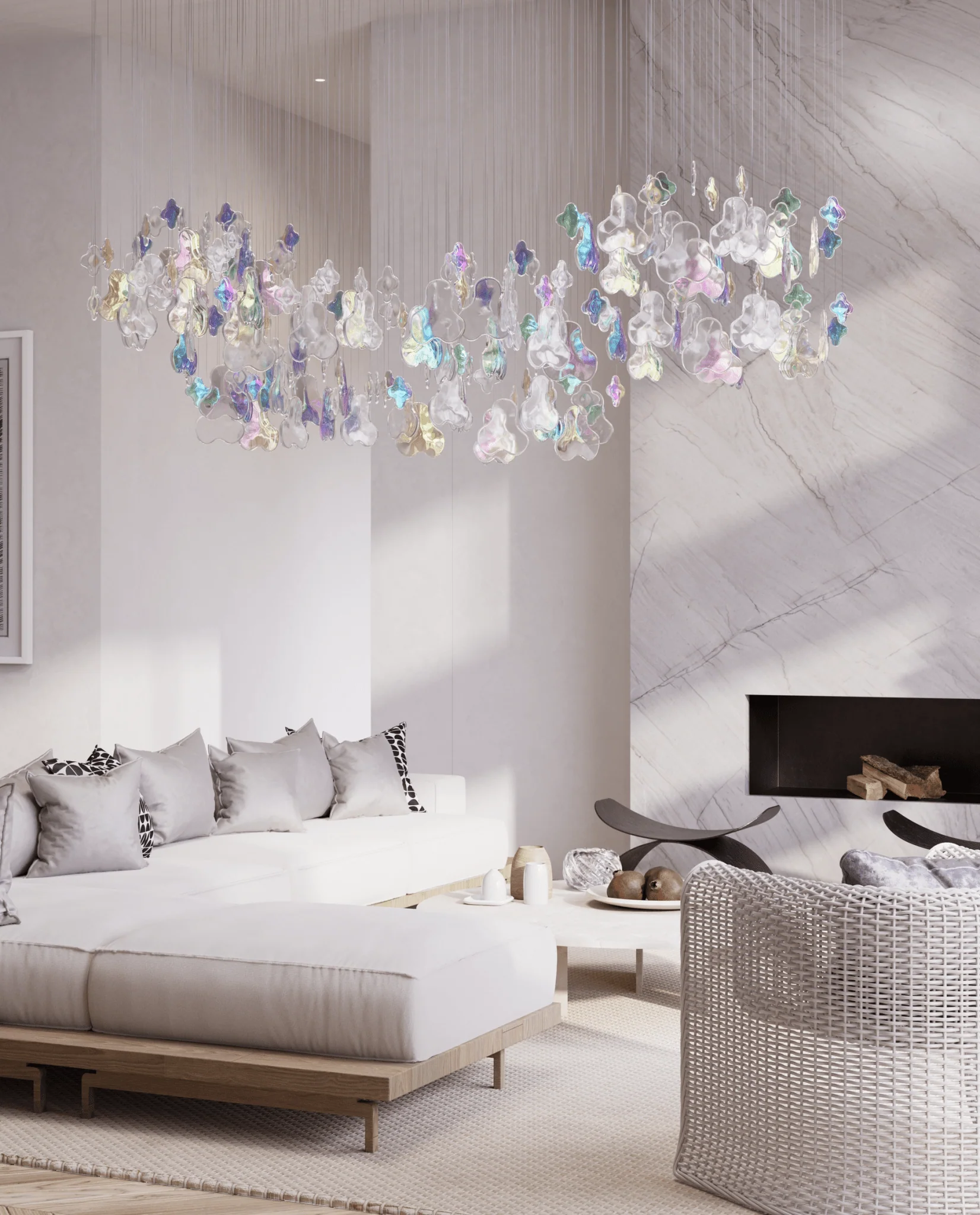 Iris Iridescent Blossom Chandelier - Image 9