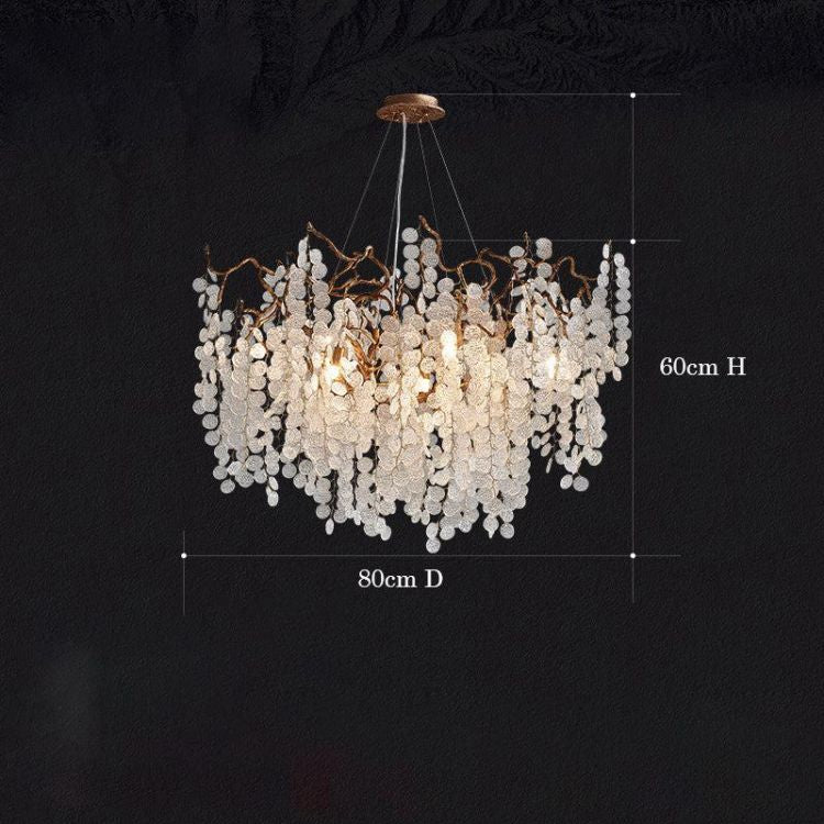 Lorna Modern Gold Chandelier Light Fixture, Round Branch Chandelier - Image 4