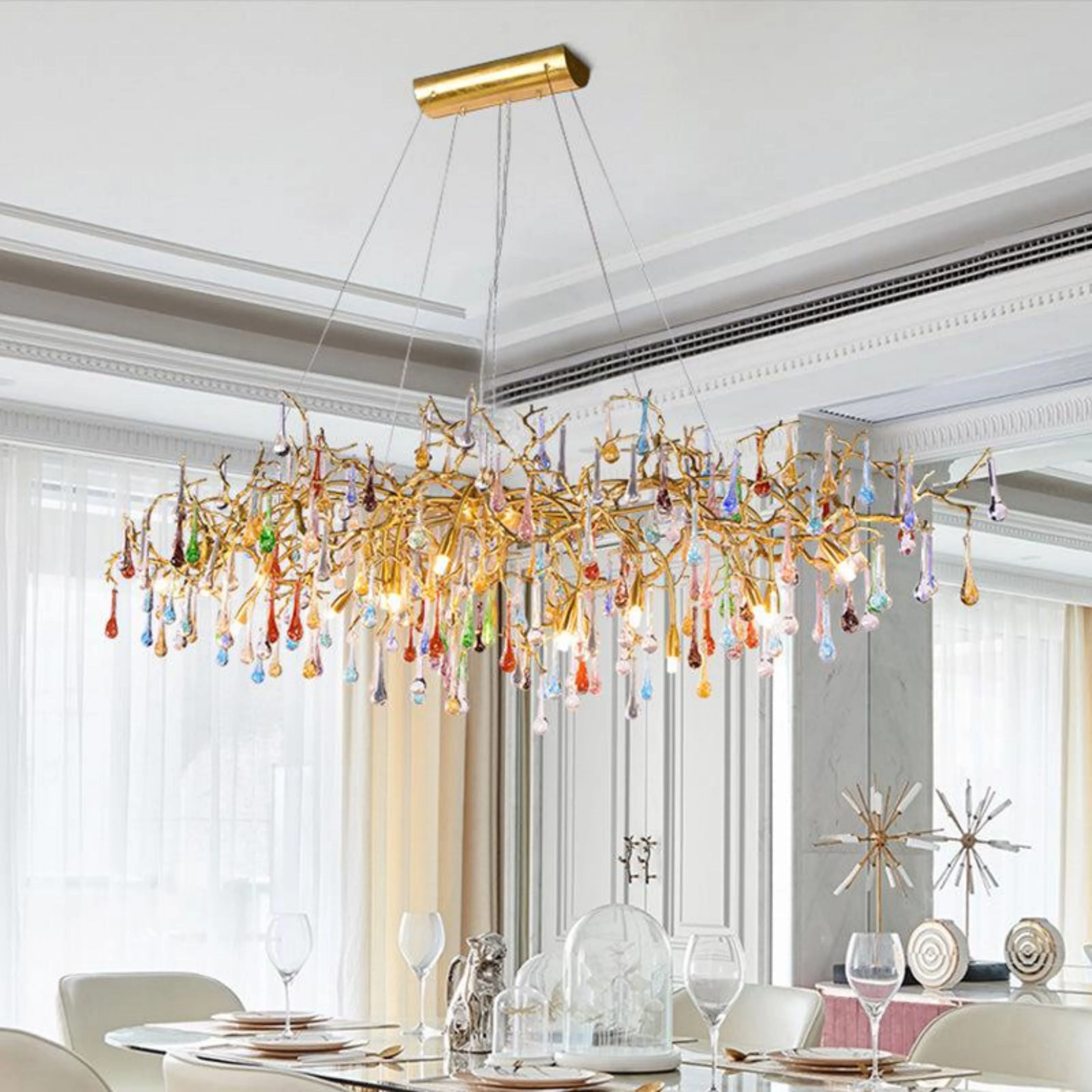 Lorna Teardrop Colorful Dining Branch Chandelier - Image 3