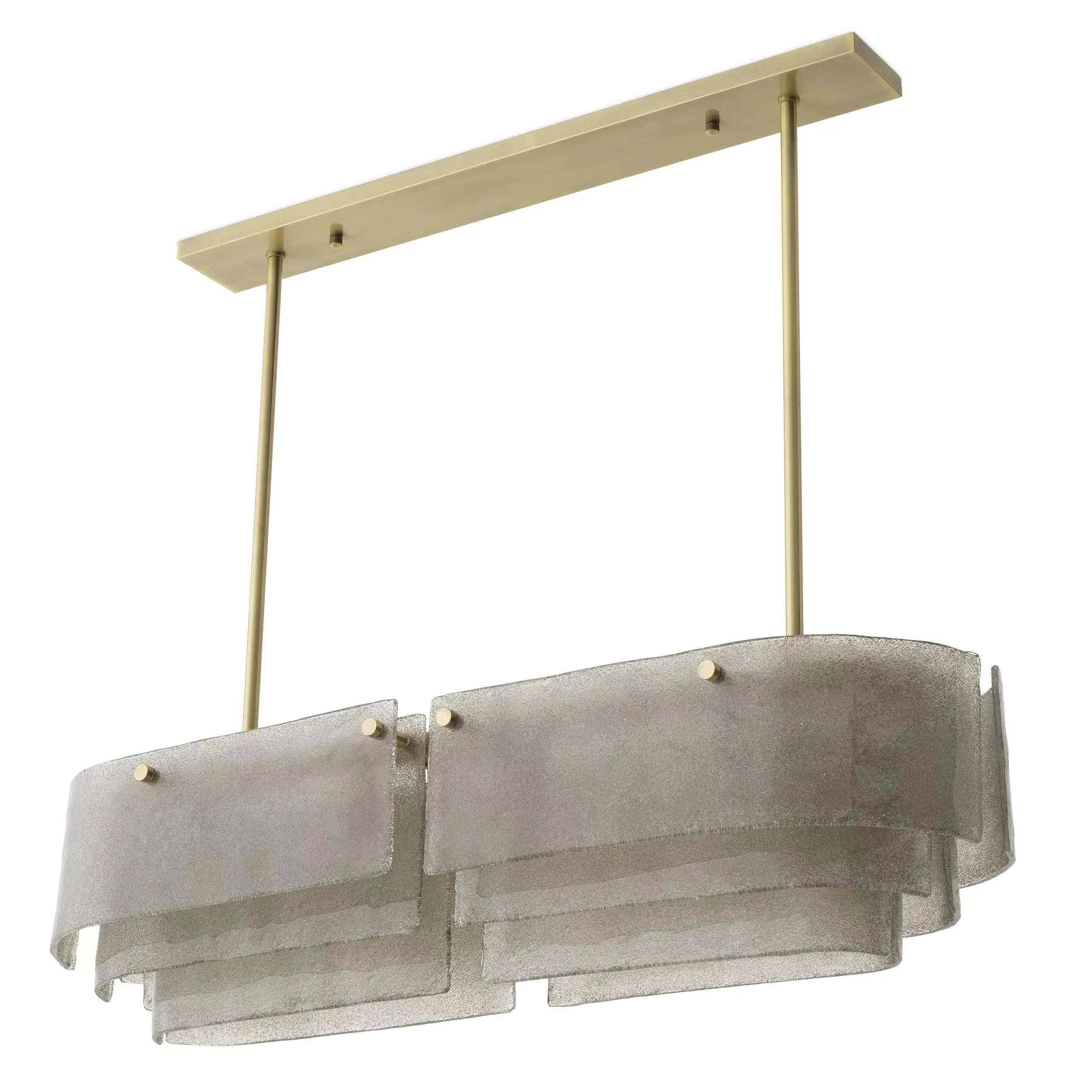 Joy of Light Modern Brass Chandelier  - (Light Brushed Brass Finish | Hand Blown Glass) - Image 2