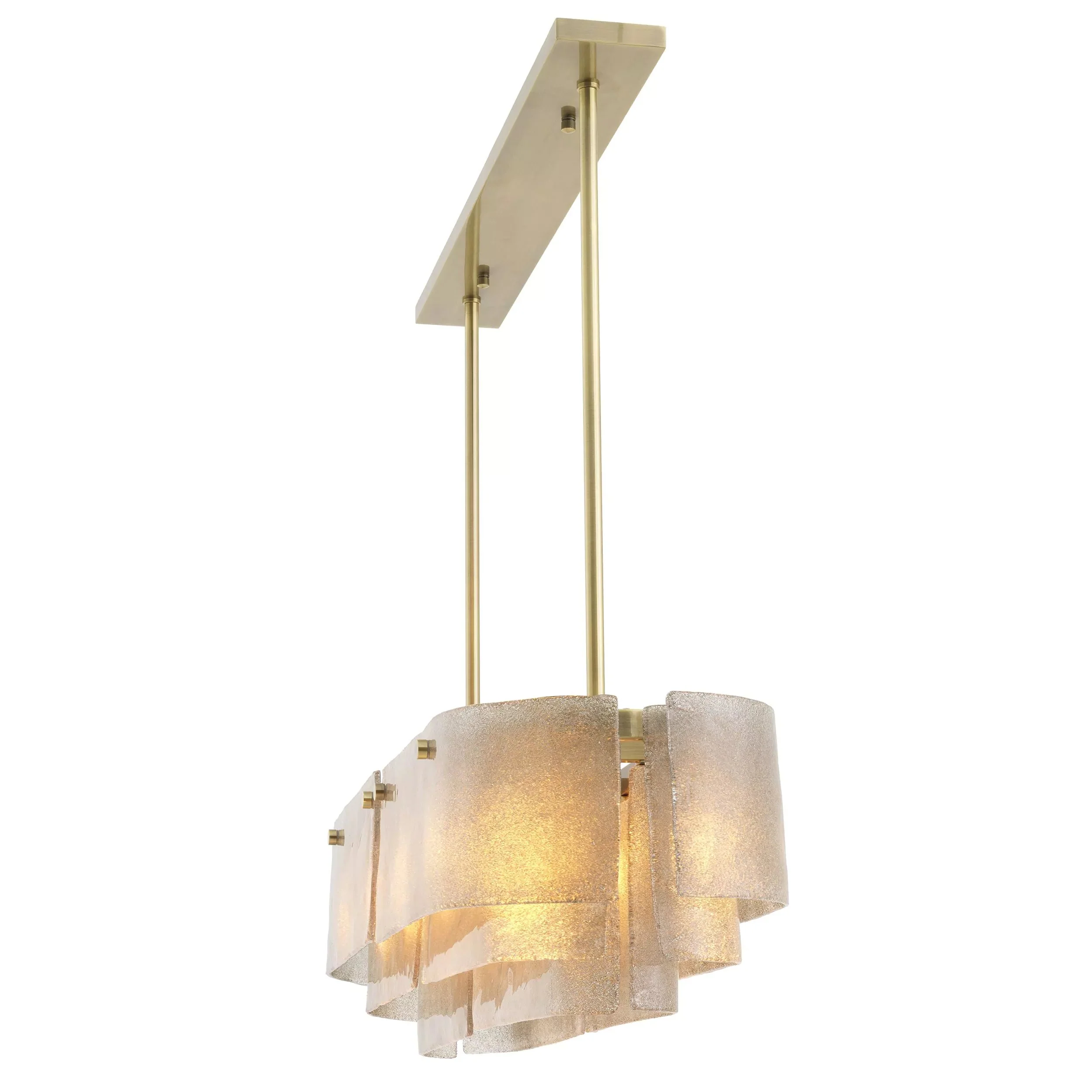Joy of Light Modern Brass Chandelier  - (Light Brushed Brass Finish | Hand Blown Glass) - Image 5