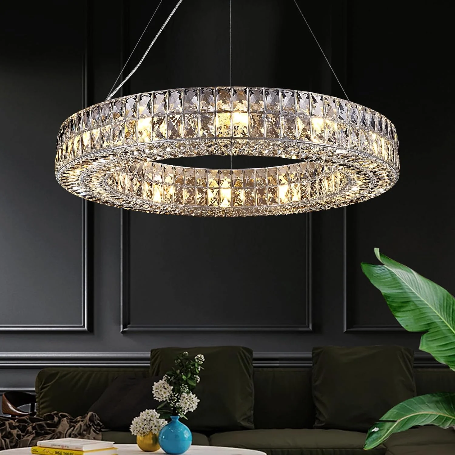 K9 Crystal Round/Rectangular Chandelier 32" - Image 2
