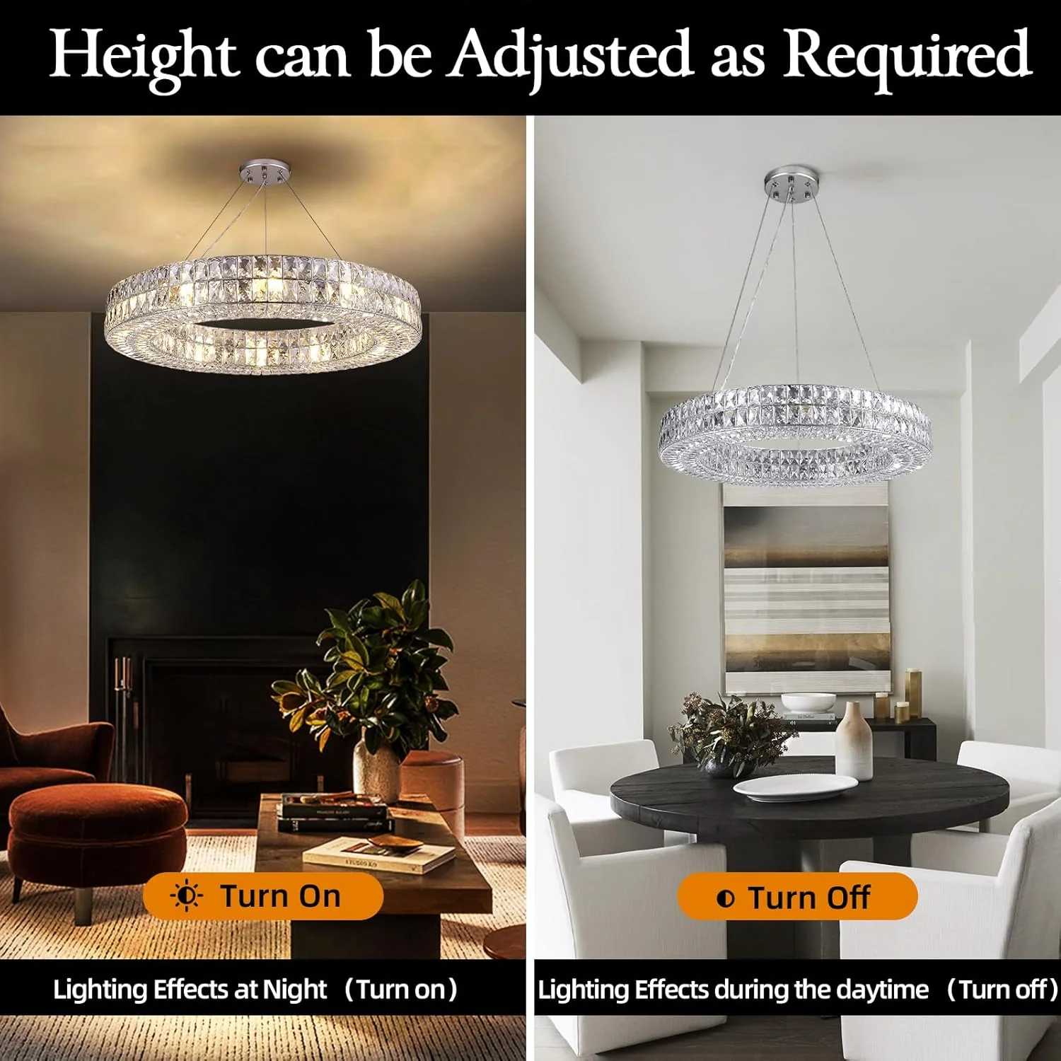 K9 Crystal Round/Rectangular Chandelier 32" - Image 5