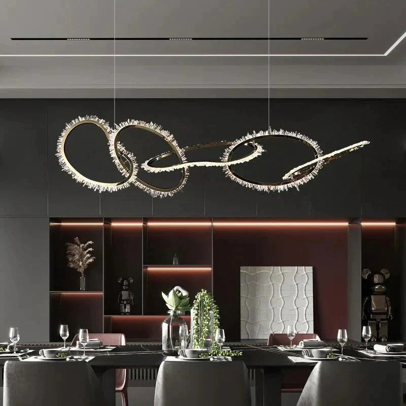 Kevyn Modern Rock Crystal Irregular Living Room Chandelier, Staircase Chandelier - Image 2