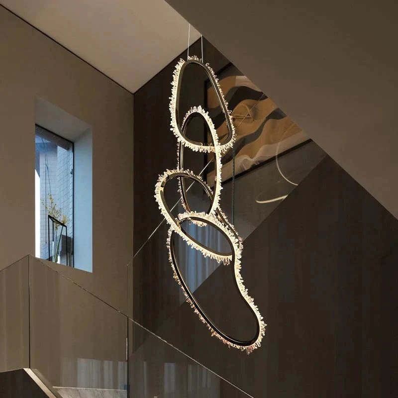 Kevyn Modern Rock Crystal Irregular Living Room Chandelier, Staircase Chandelier - Image 4