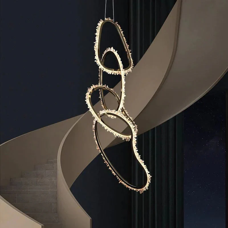 Kevyn Modern Rock Crystal Irregular Living Room Chandelier, Staircase Chandelier - Image 5