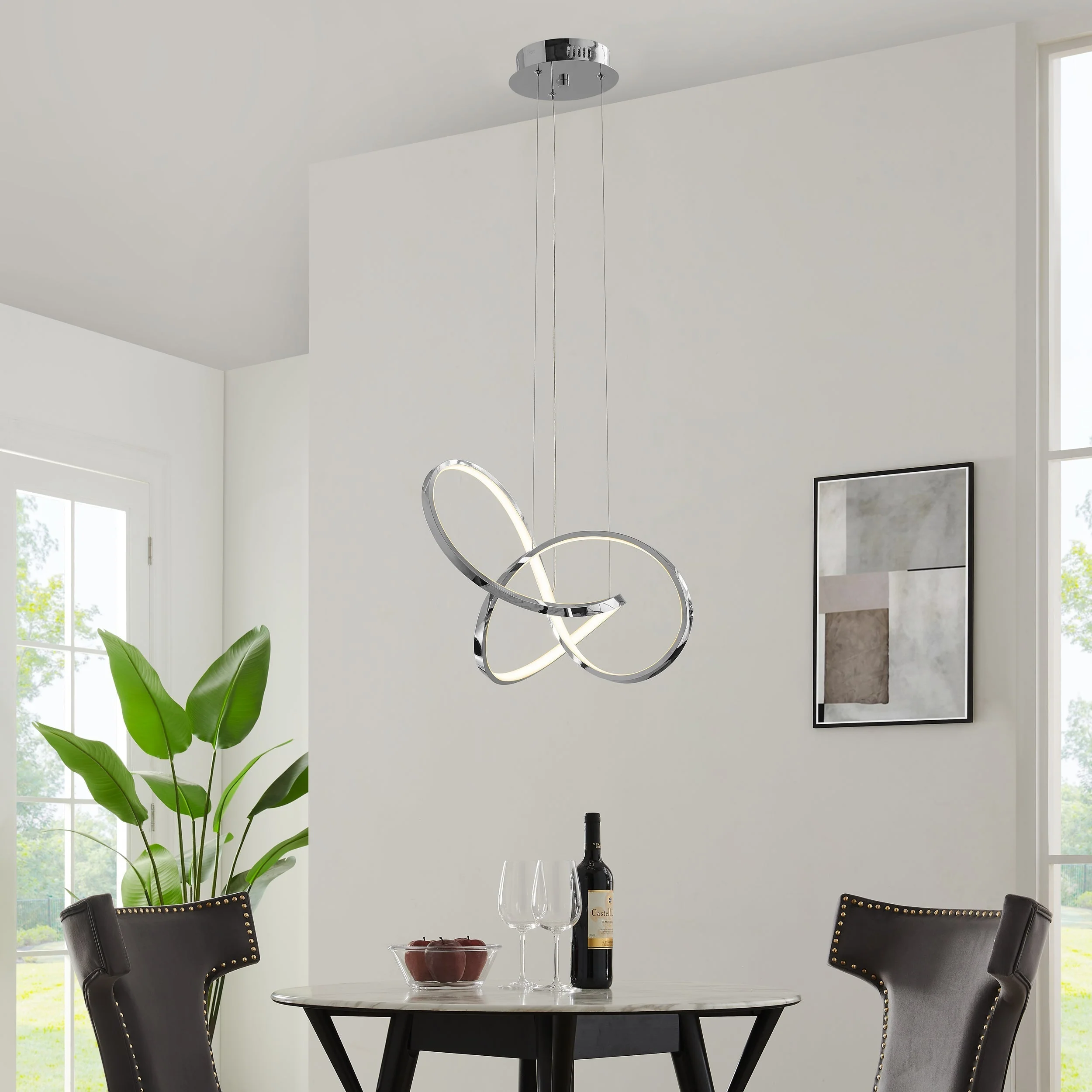 Knotted LED Dimmable Chandelier // Chrome - Image 2