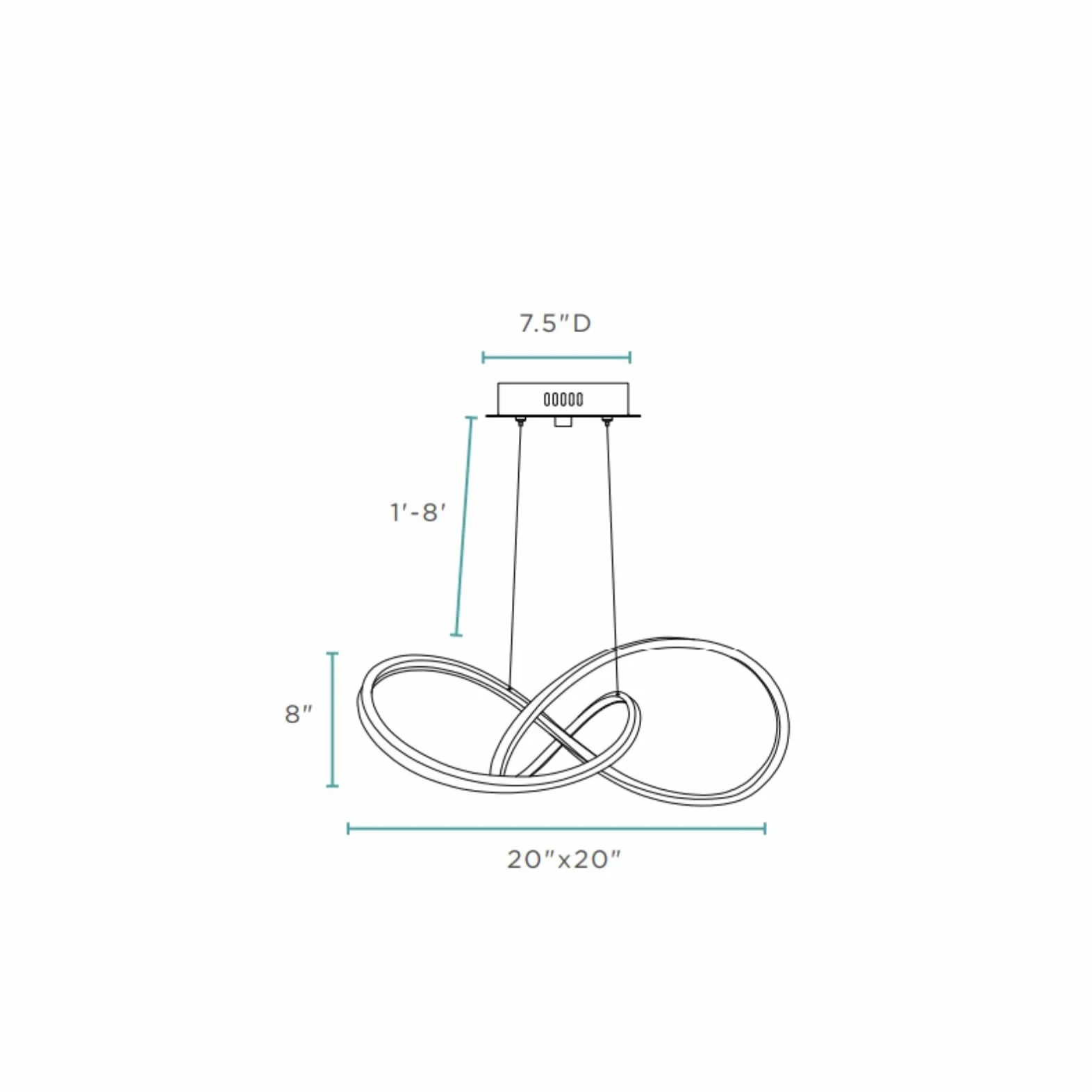 Knotted LED Dimmable Chandelier // Chrome - Image 6