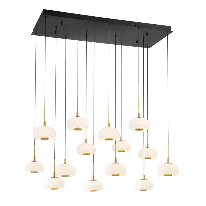 Lanterns Glass 14 Light Rectangular LED Chandelier - Image 2