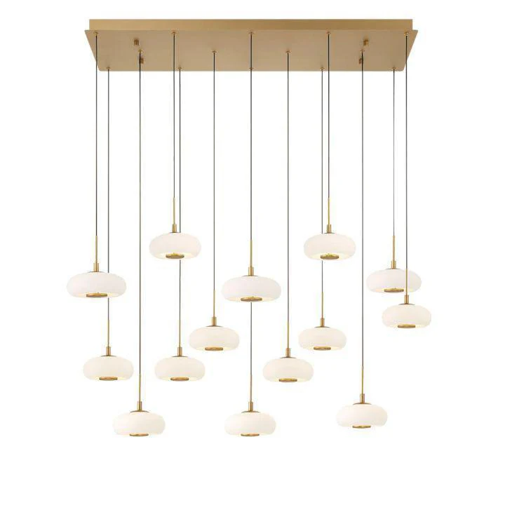 Lanterns Glass 14 Light Rectangular LED Chandelier - Image 3
