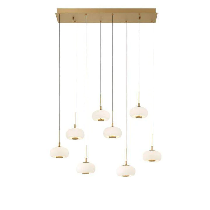 Lanterns Glass 8 Light Rectangular LED Chandelier - Image 3