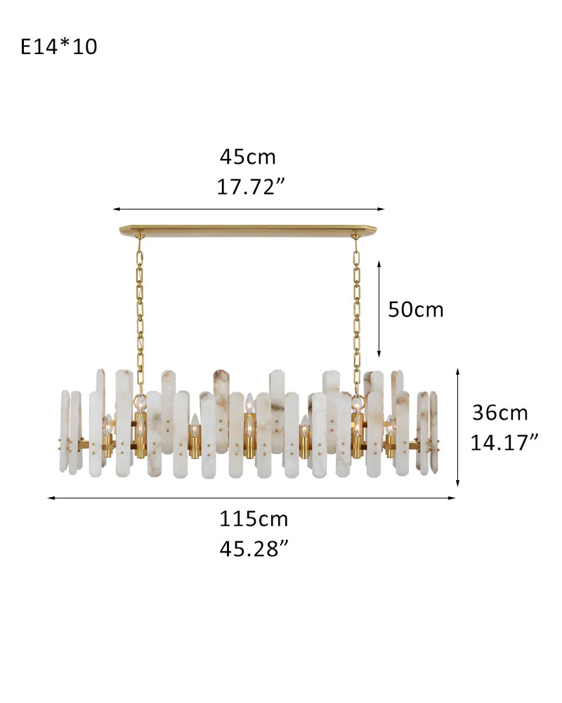 Large Alabaster Rectangular Chandelier Wide 40“ 45” with Chrome Frame for dining room - Image 37