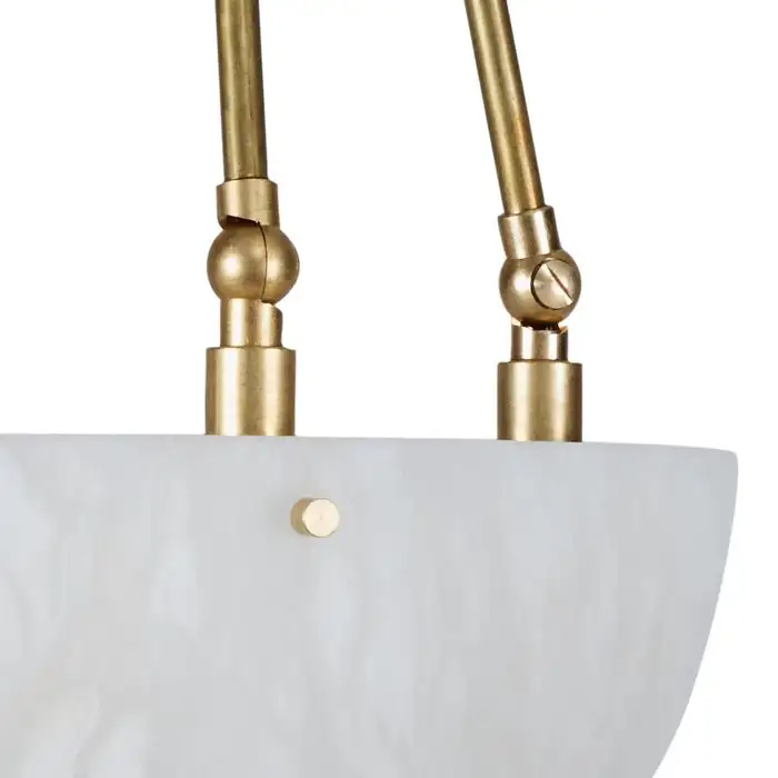 Large 'Moon' Alabaster and Brass Pendant Lamp by Denis de la Mesiere - Image 5