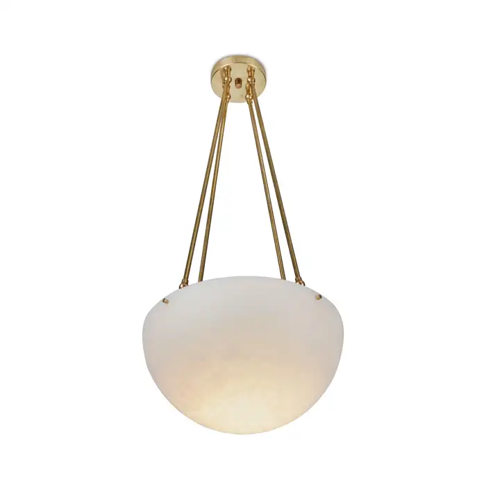Large 'Moon' Alabaster and Brass Pendant Lamp by Denis de la Mesiere - Image 8