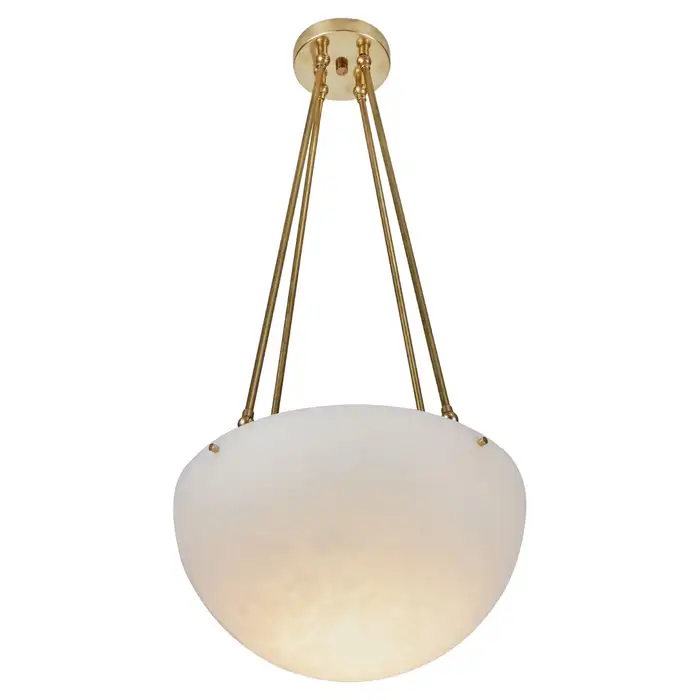 Large 'Moon' Alabaster and Brass Pendant Lamp by Denis de la Mesiere - Image 9
