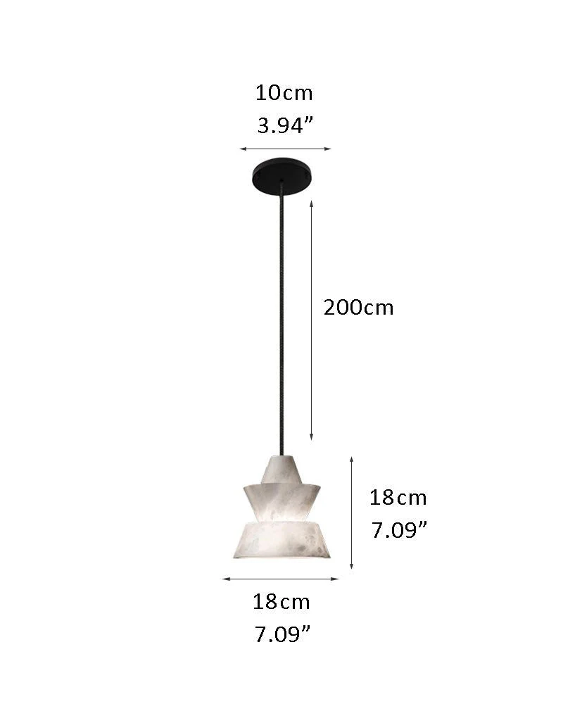 Brianna Alabaster Dining Table Pendant Modern Stacked Conical Pendant Light - Image 14