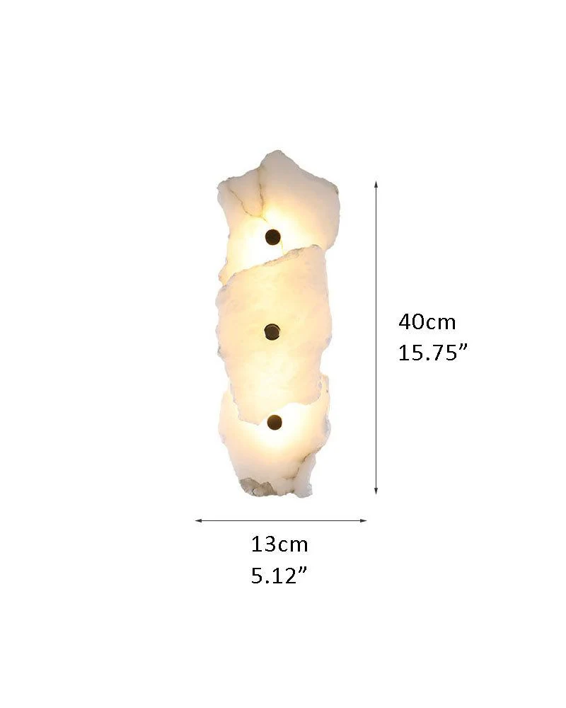 Art Decor Multiple Irregularity Shape LED Brass wall sconces White Alabaster Shade - Image 14