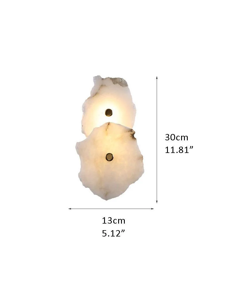 Art Decor Multiple Irregularity Shape LED Brass wall sconces White Alabaster Shade - Image 15