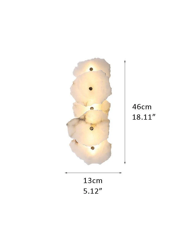 Art Decor Multiple Irregularity Shape LED Brass wall sconces White Alabaster Shade - Image 16