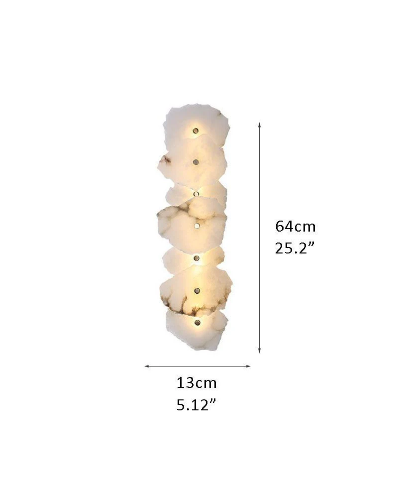 Art Decor Multiple Irregularity Shape LED Brass wall sconces White Alabaster Shade - Image 17