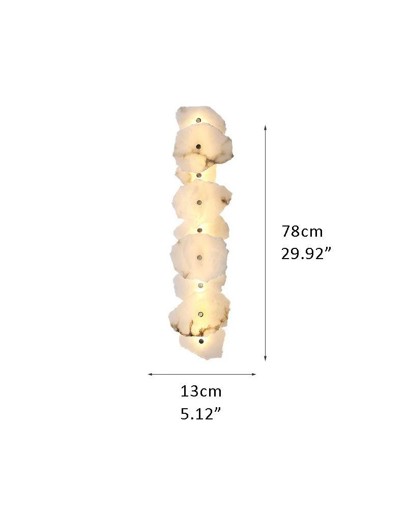 Art Decor Multiple Irregularity Shape LED Brass wall sconces White Alabaster Shade - Image 18