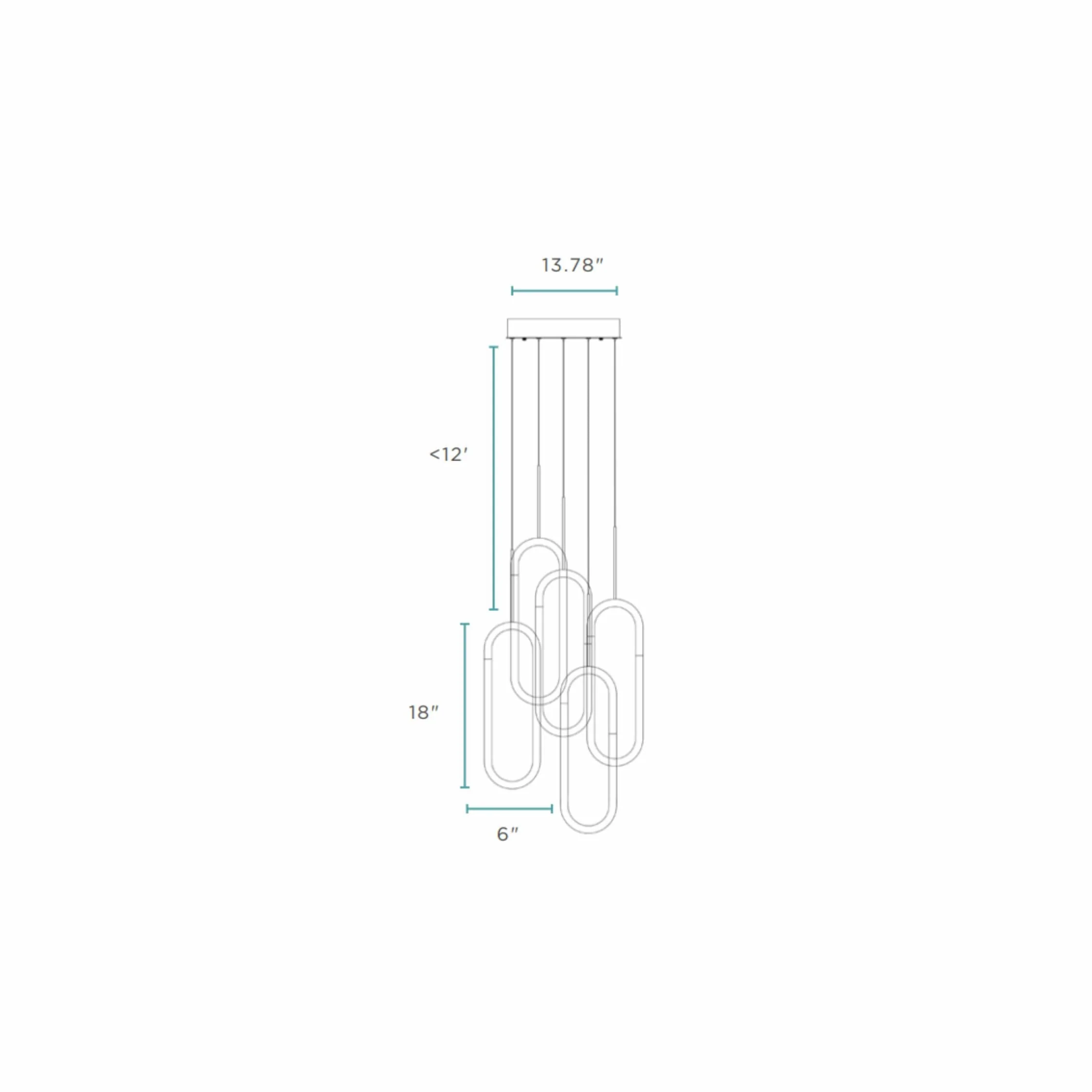LED Five Clips Chandelier // Chrome - Image 5