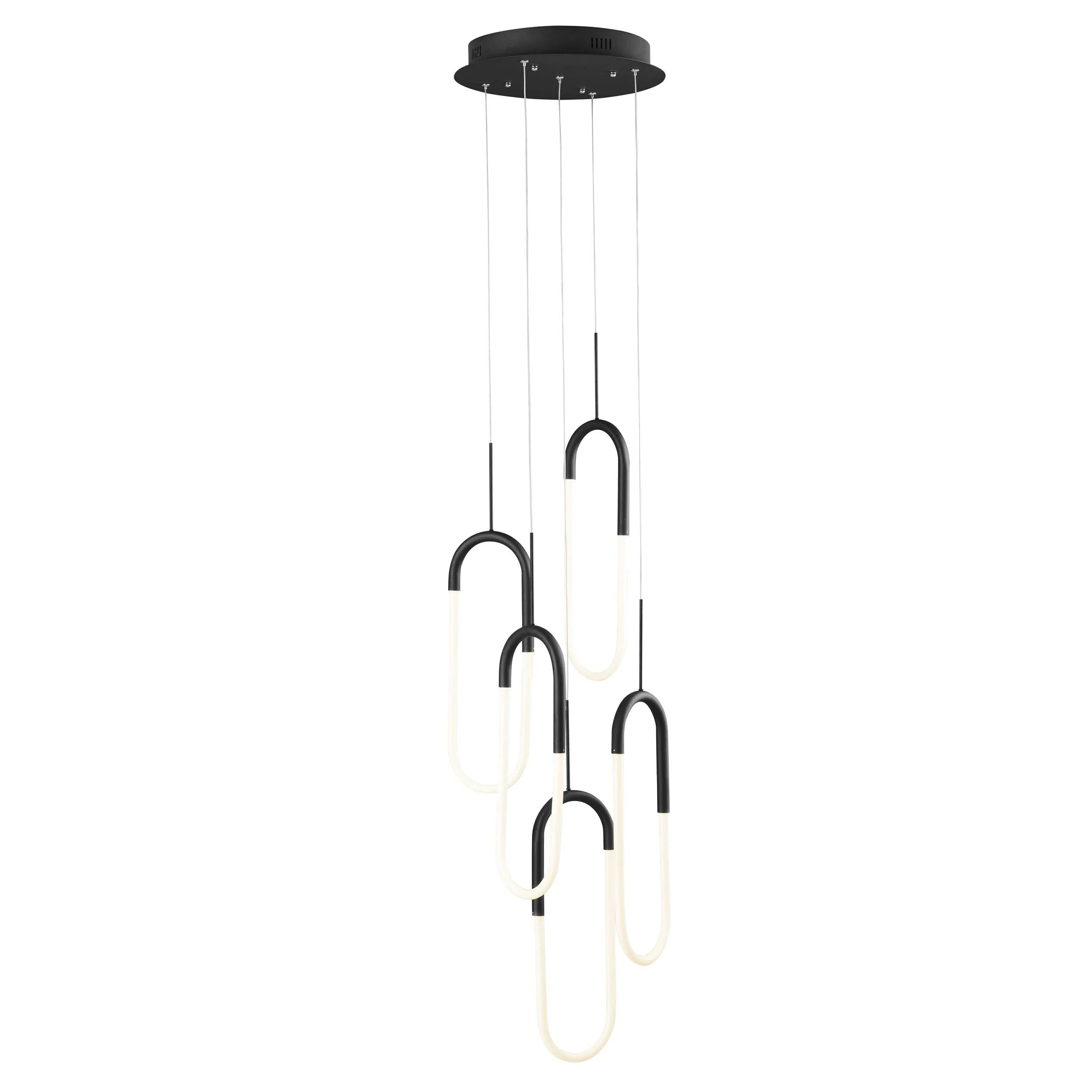 LED Five Clips Chandelier // Matte Black - Image 2