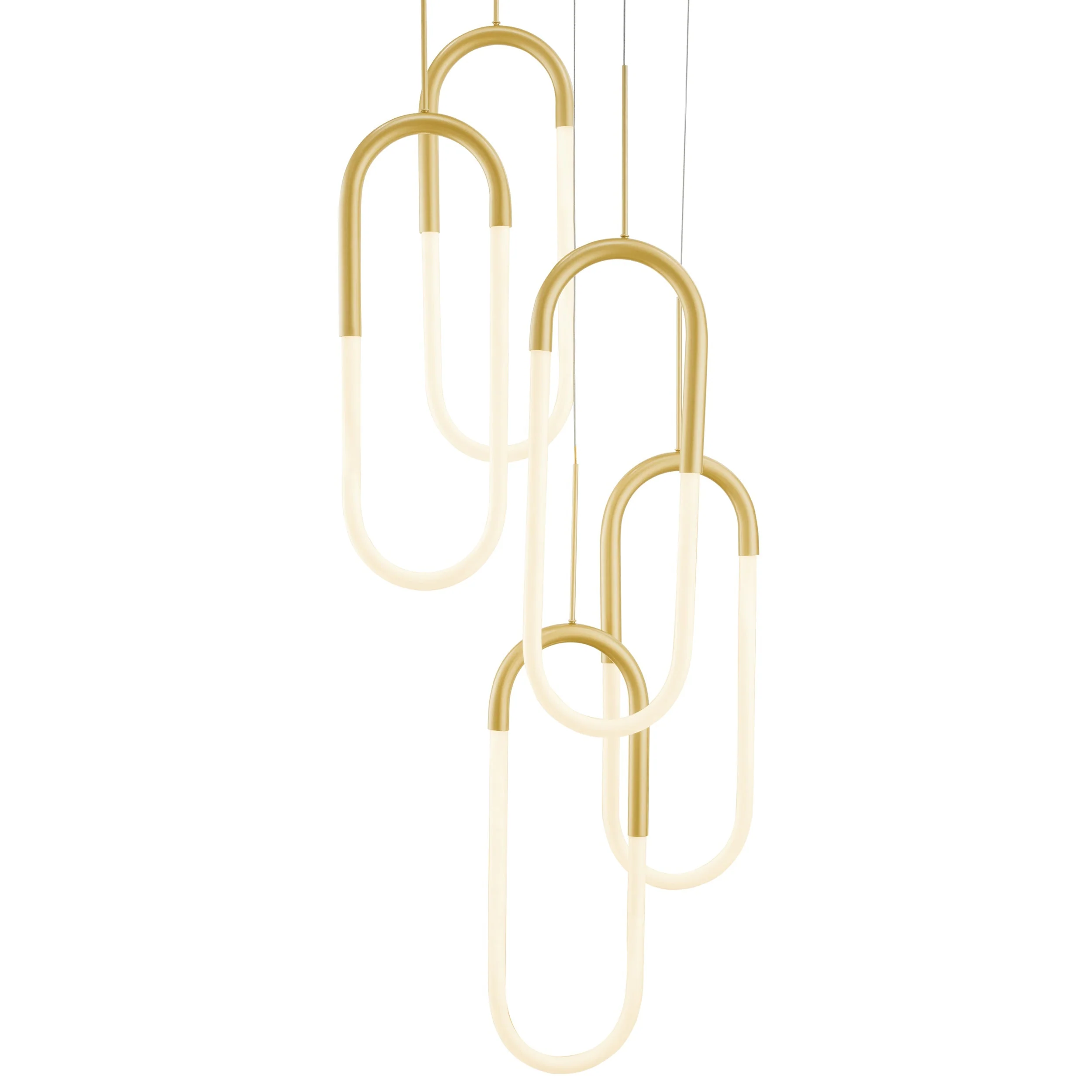 LED Five Clips Chandelier //  Sandy Gold - Image 3