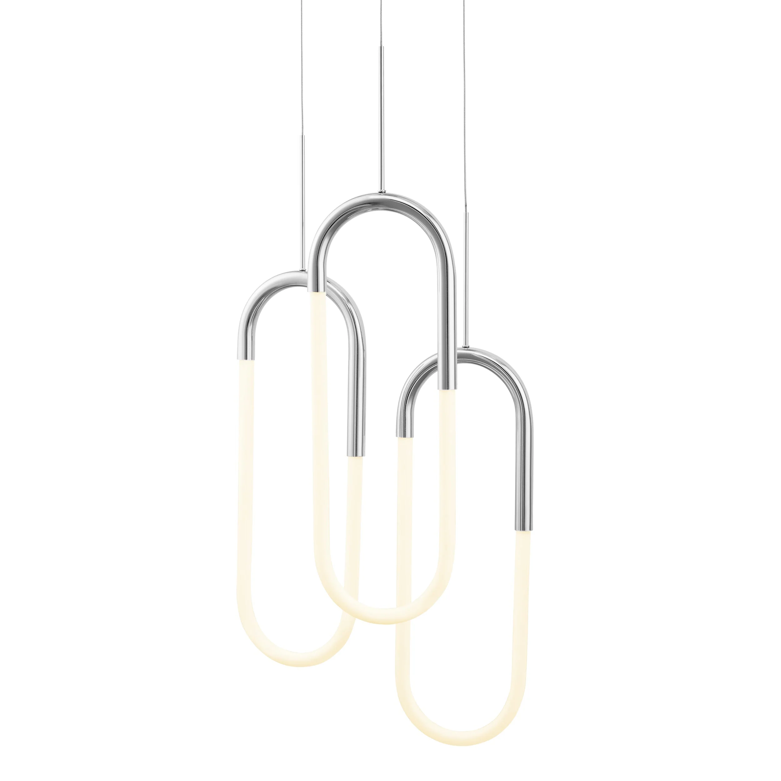 LED Three Clips Chandelier // Chrome - Image 3