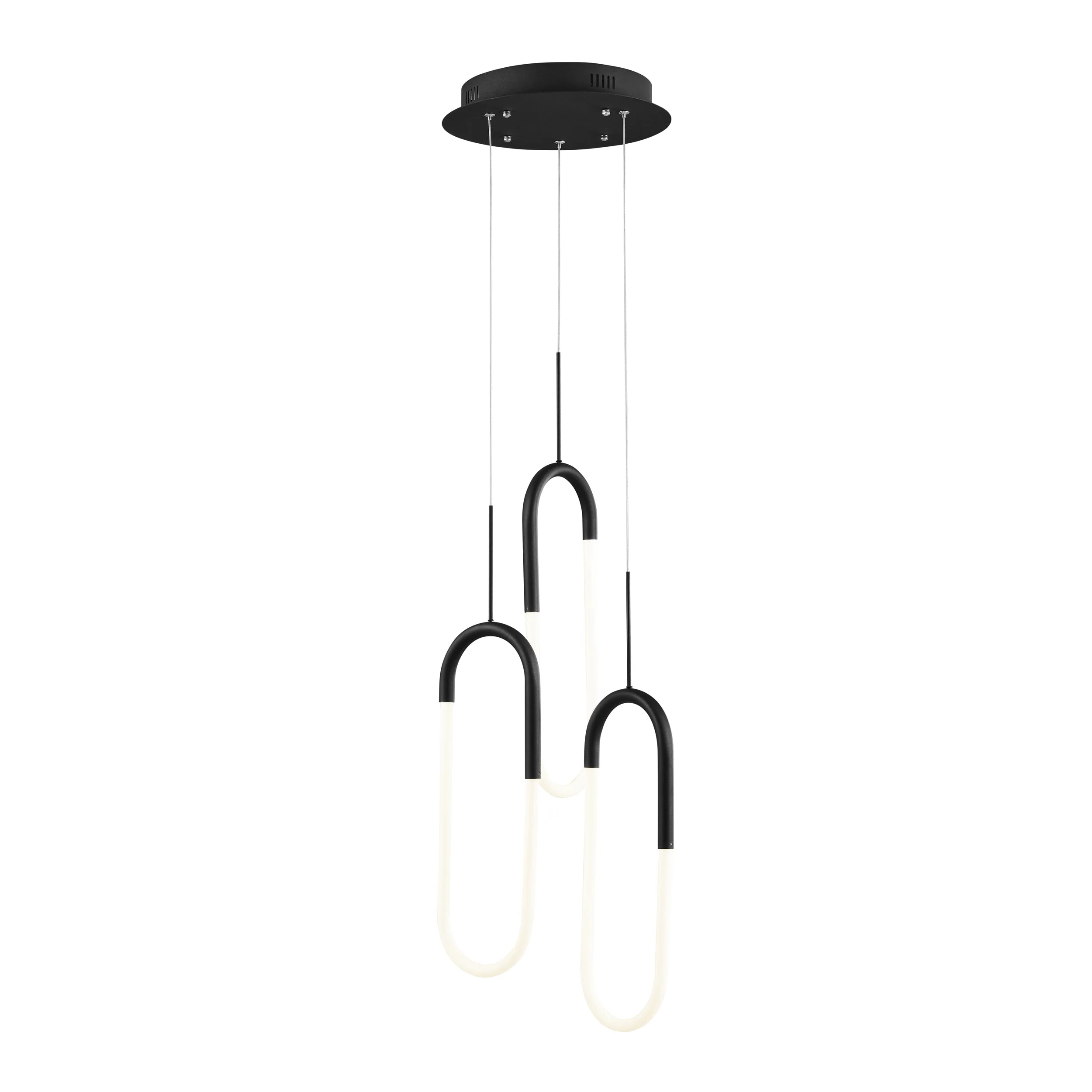 LED Three Clips Chandelier // Matte Black - Image 2
