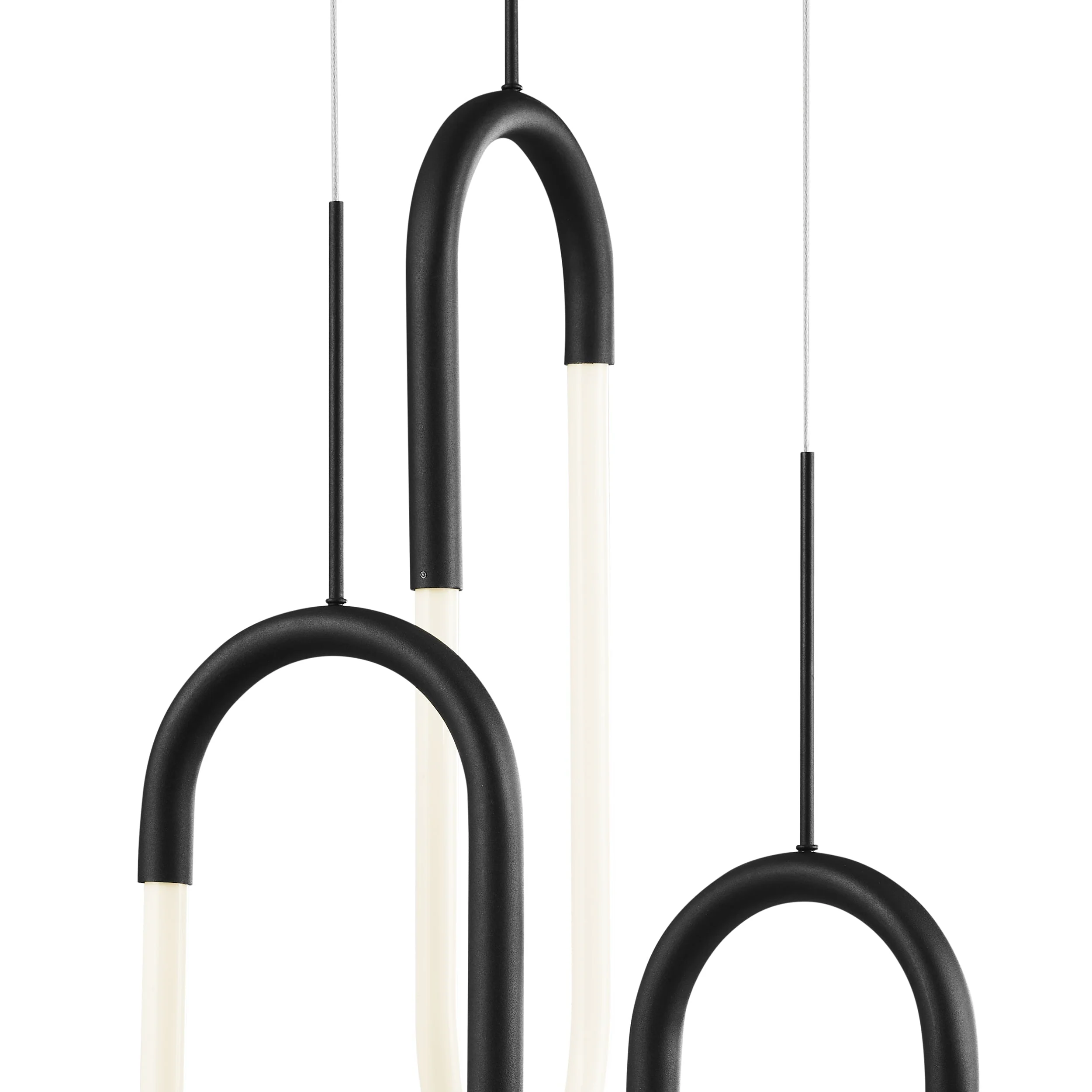 LED Three Clips Chandelier // Matte Black - Image 3
