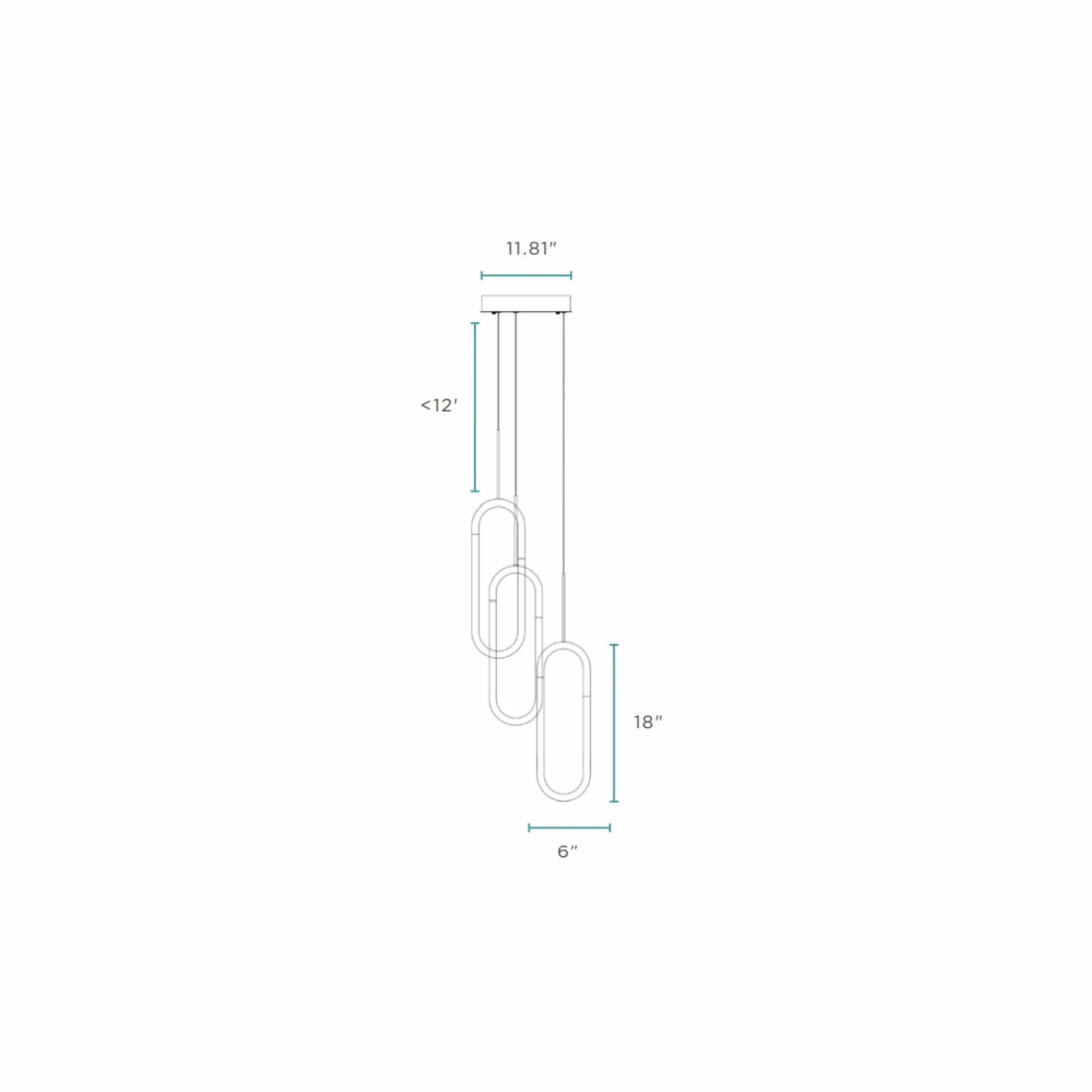 LED Three Clips Chandelier // Matte Black - Image 4