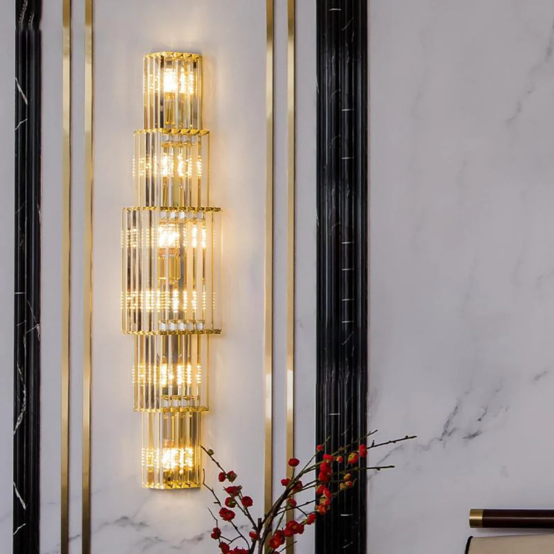 Light Luxury Crystal Layered Wall Lamp - Image 10