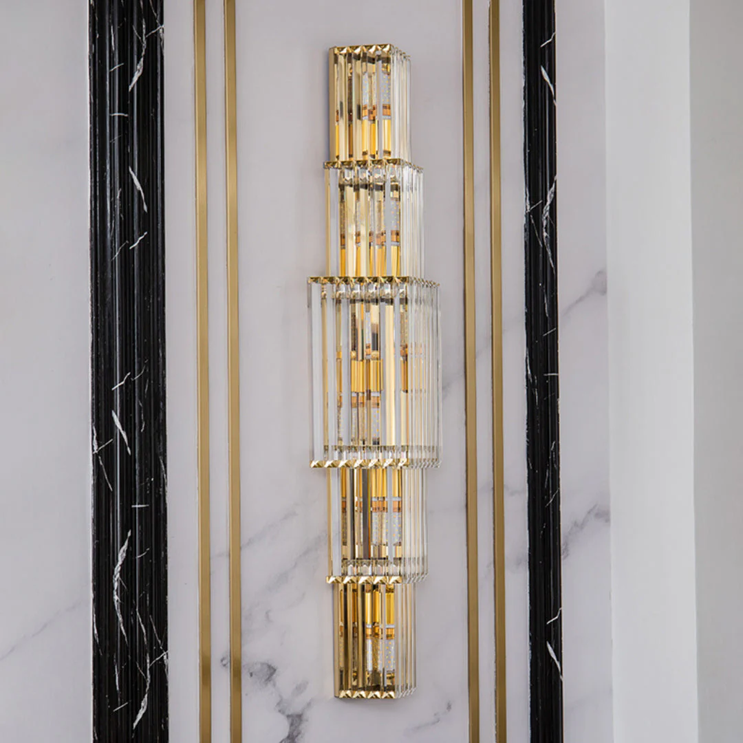 Light Luxury Crystal Layered Wall Lamp - Image 13