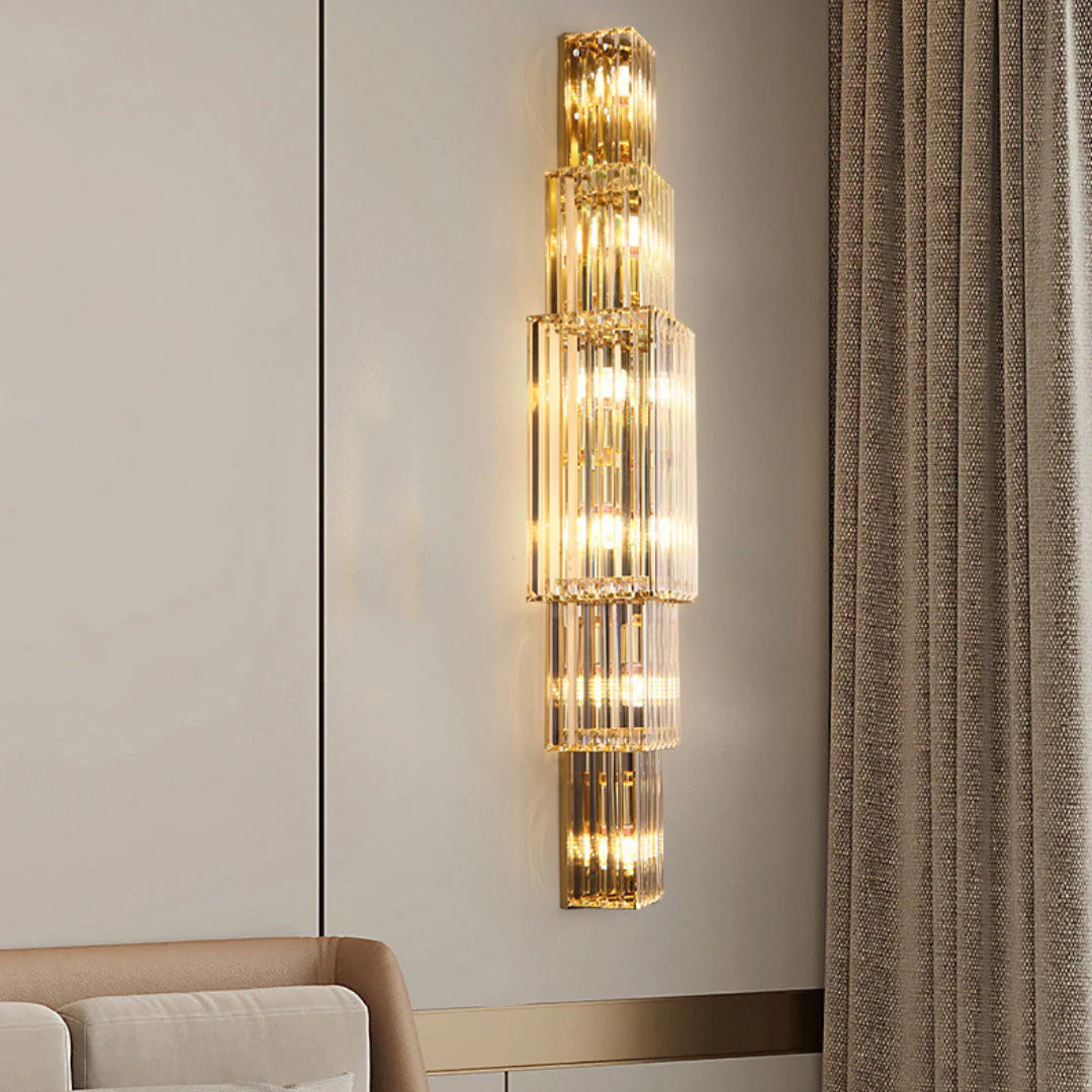 Light Luxury Crystal Layered Wall Lamp - Image 16